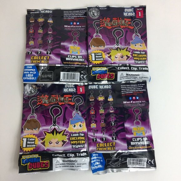 Yu-Gi-Oh Cube Heads Clip On Keyring Blind Bag Wish Factory Kawaii  YuGiOh New - Picture 12 of 12